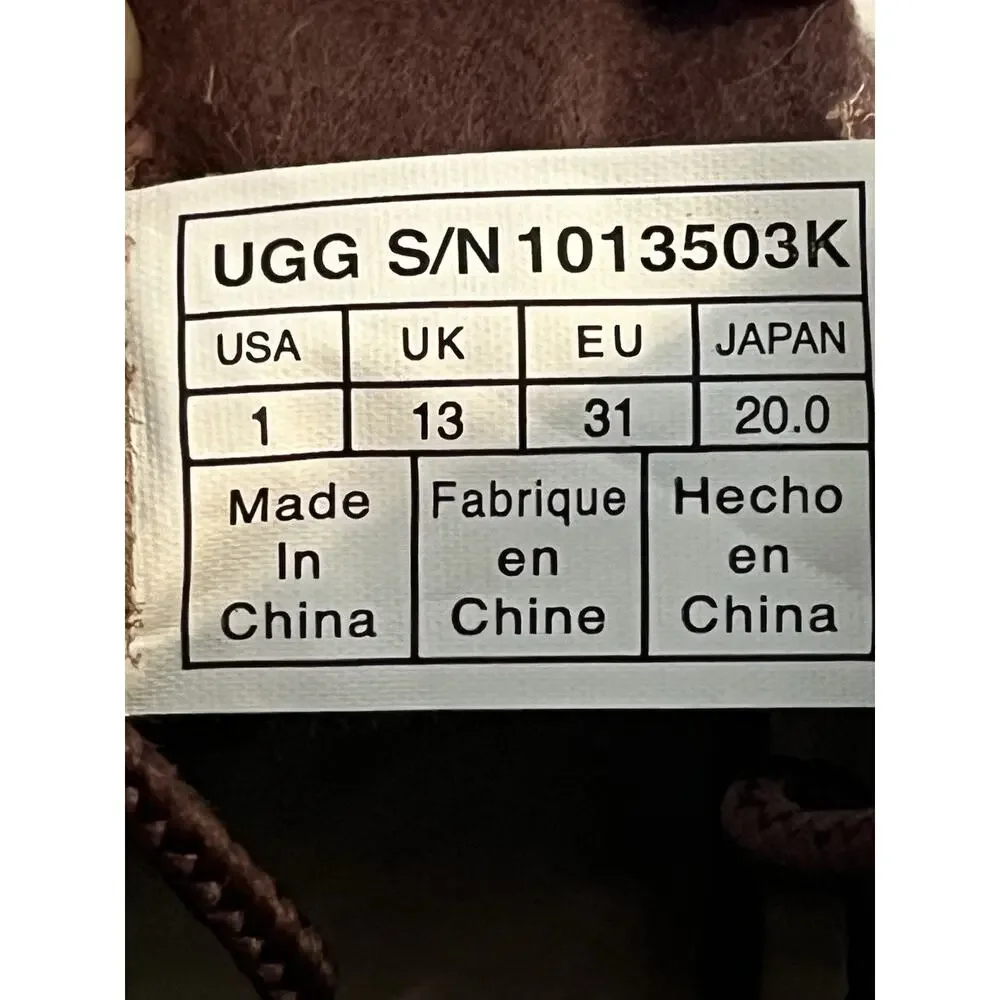 New UGG Australia Orin Bomber Boots •Boy 1• Lace Up Teak Brown Winter Ankle